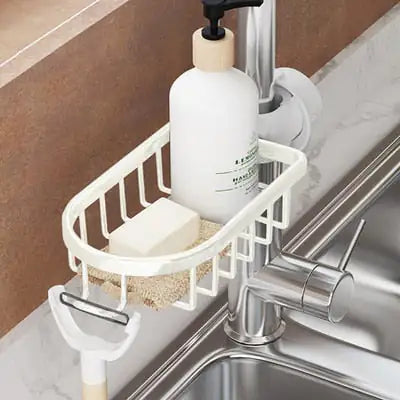 Sink Organizer Shelf Clamp-On No-Drill Open Drain Basket