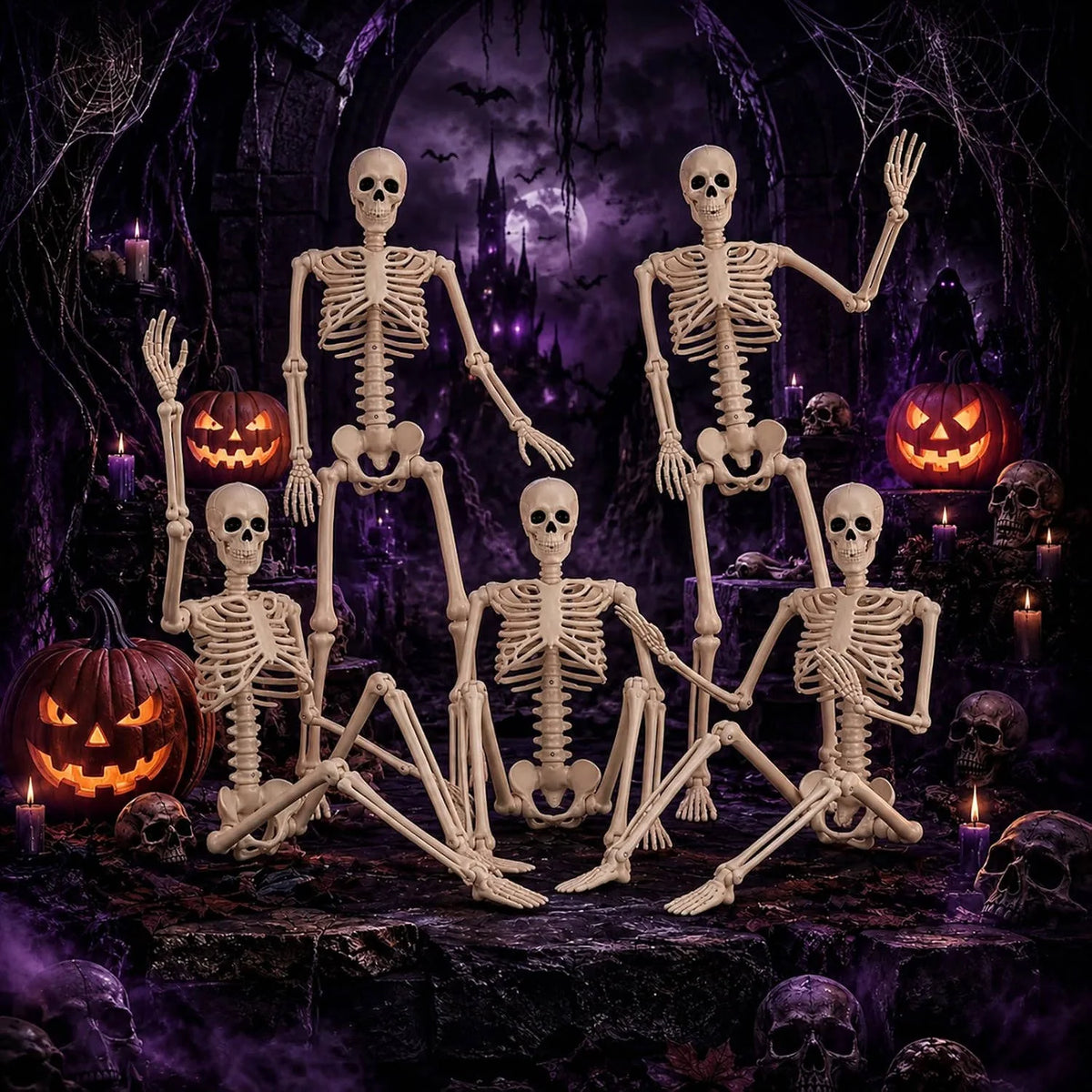 Skeleton Decoration 36-Inch Poseable Weather-Resistant