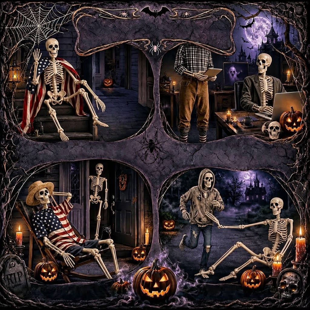 Skeleton Decoration 36-Inch Poseable Weather-Resistant