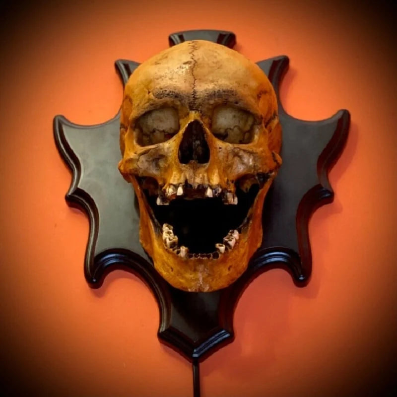 Skull Nightlight Sculpted Resin Warm LED & Integrated Sound