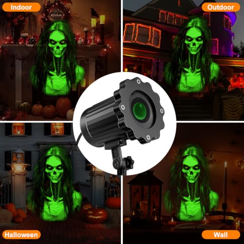 Skull Projector Moving 3D 270Β° Rotation Weather-Resistant