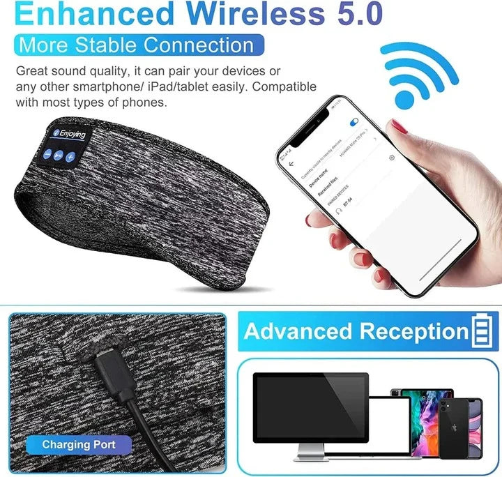 Sleep Headband Bluetooth Noise-Cancelling Breathable Cotton