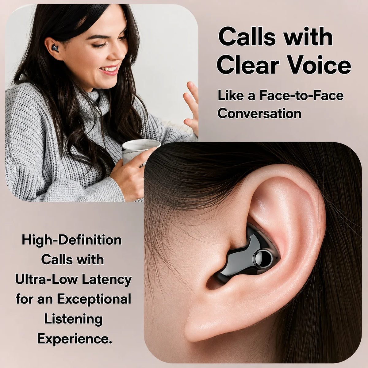 Sleep Headphones Ultra-Flat In-Ear Bluetooth Charging Case Included