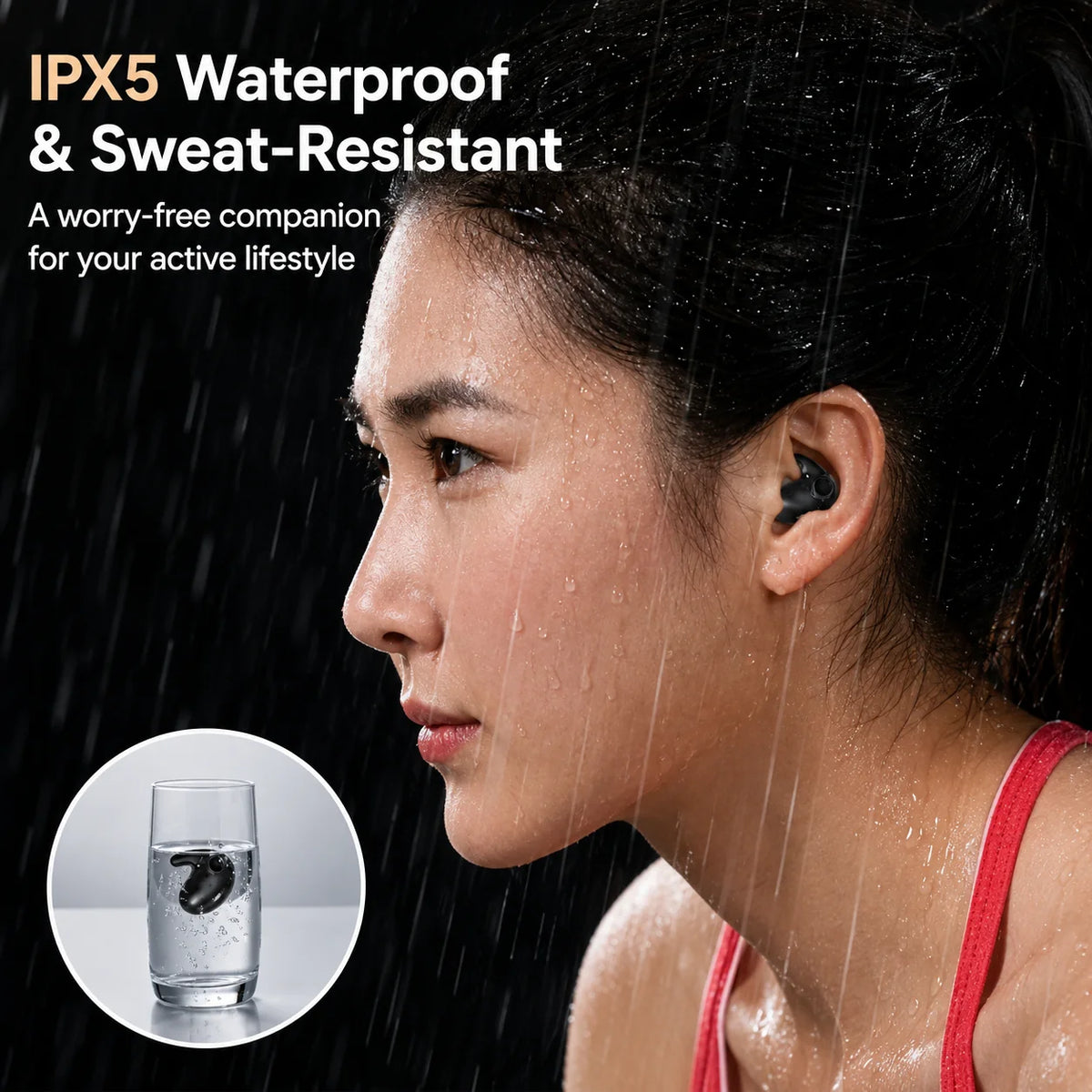 Sleep Headphones Ultra-Flat In-Ear Bluetooth Charging Case Included
