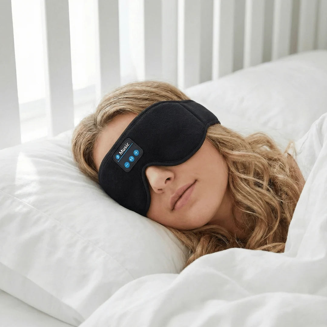 Sleep Mask 3D Contoured Blackout Bluetooth Audio Washable Fabric