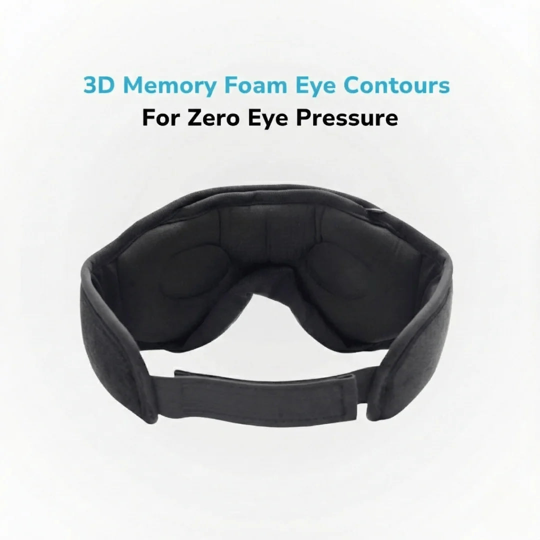 Sleep Mask 3D Contoured Blackout Bluetooth Audio Washable Fabric