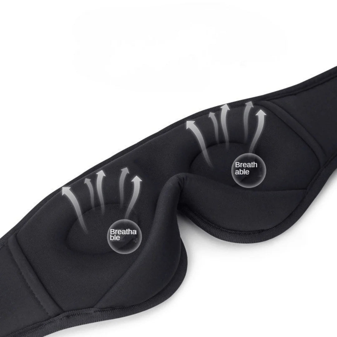 Sleep Mask 3D Contoured Blackout Bluetooth Audio Washable Fabric