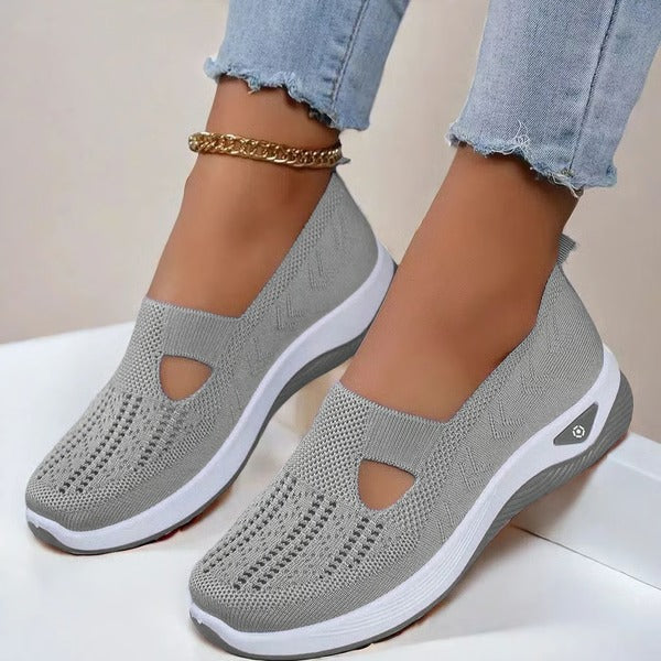 Slip-On Shoes Breathable Knit Orthopedic Footbed Non-Slip Outsole