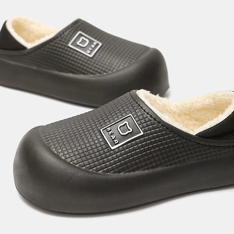 Slippers Waterproof Plush Lining Non-Slip Sole