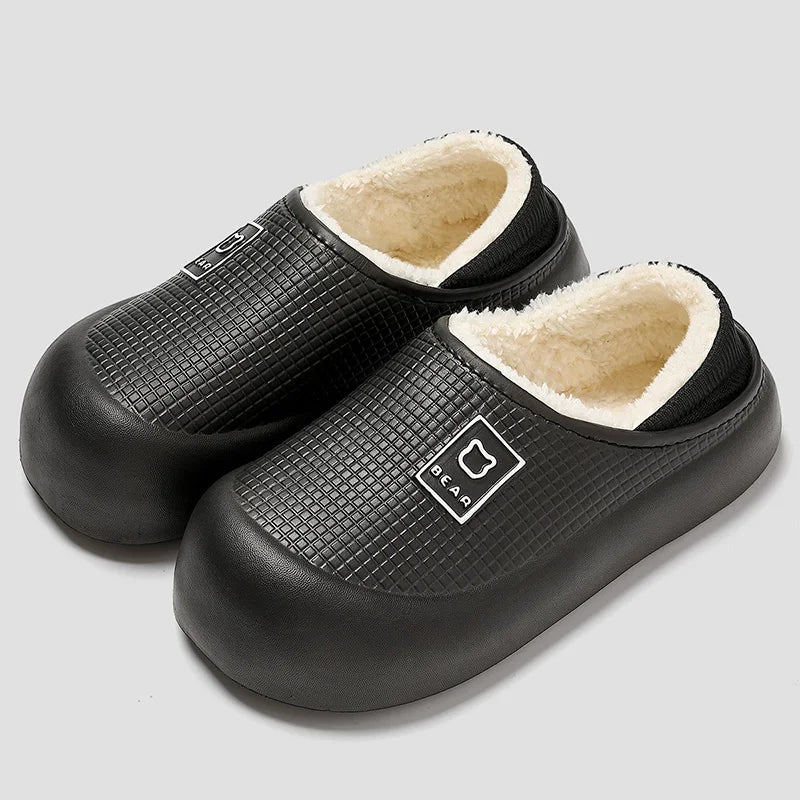 Slippers Waterproof Plush Lining Non-Slip Sole
