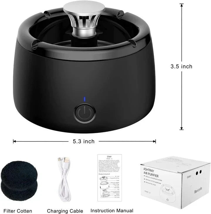 Smokeless Ashtray Rechargeable 5-Hour Activated Carbon Filter