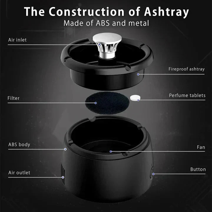 Smokeless Ashtray Rechargeable 5-Hour Activated Carbon Filter