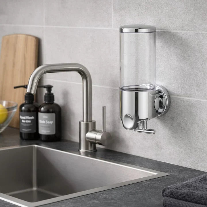 Soap Dispenser Wall-Mounted Push-Lever Fill-Level Window