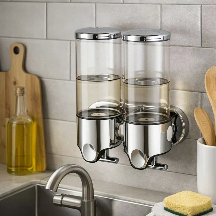 Soap Dispenser Wall-Mounted Push-Lever Fill-Level Window