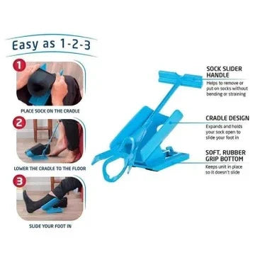 Sock Aid 26 Inch Foldable Handle & Guided Cradle