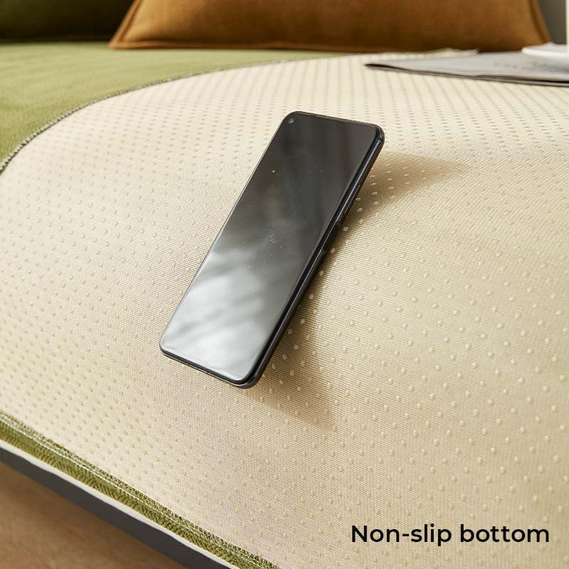 Sofa & Armchair Cover Chenille Herringbone Non-Slip Backing