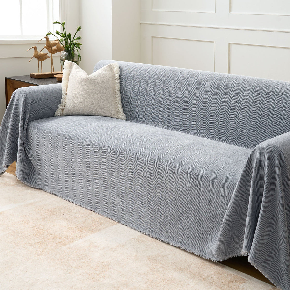 Sofa Cover Herringbone Water-Repellent Machine-Washable