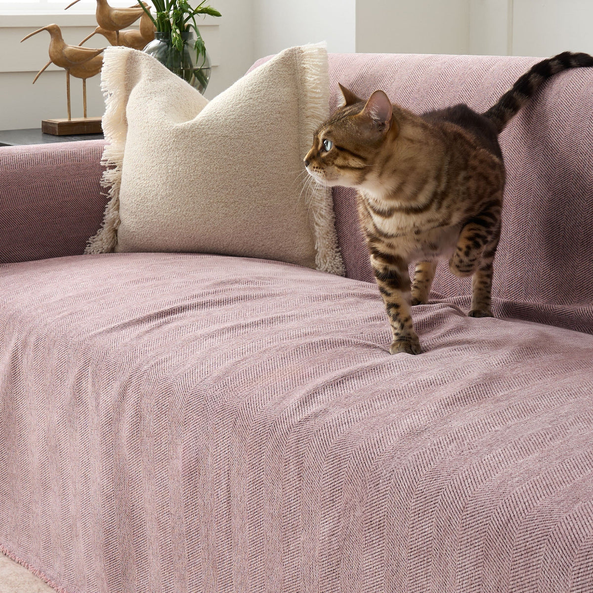 Sofa Cover Herringbone Water-Repellent Machine-Washable