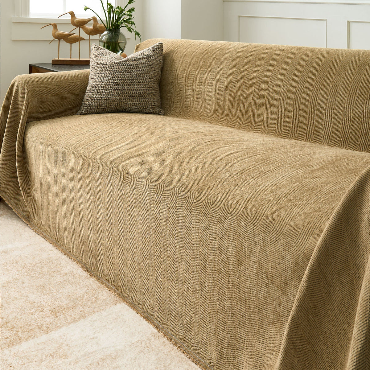 Sofa Cover Herringbone Water-Repellent Machine-Washable