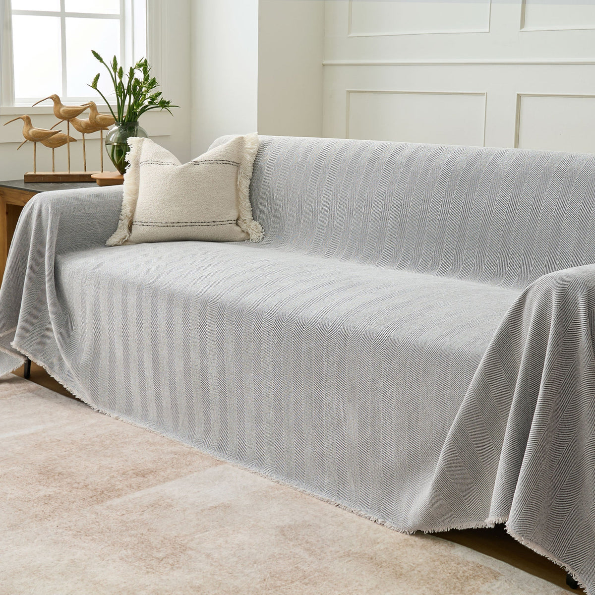 Sofa Cover Herringbone Water-Repellent Machine-Washable