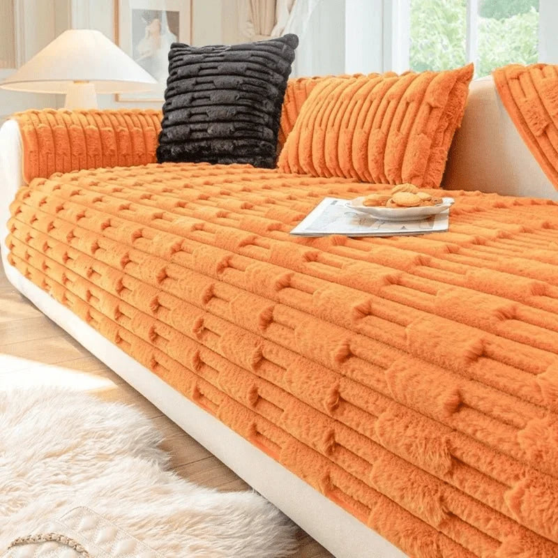 Sofa Cover Quilted Velvet Non-Slip Machine Washable