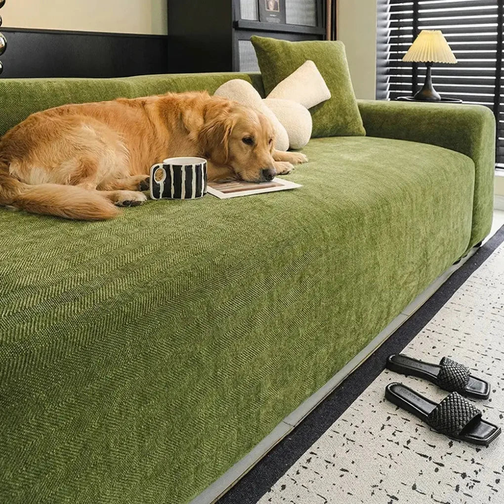 Sofa Cover Stretch-Fit Full Coverage Herringbone Machine Washable