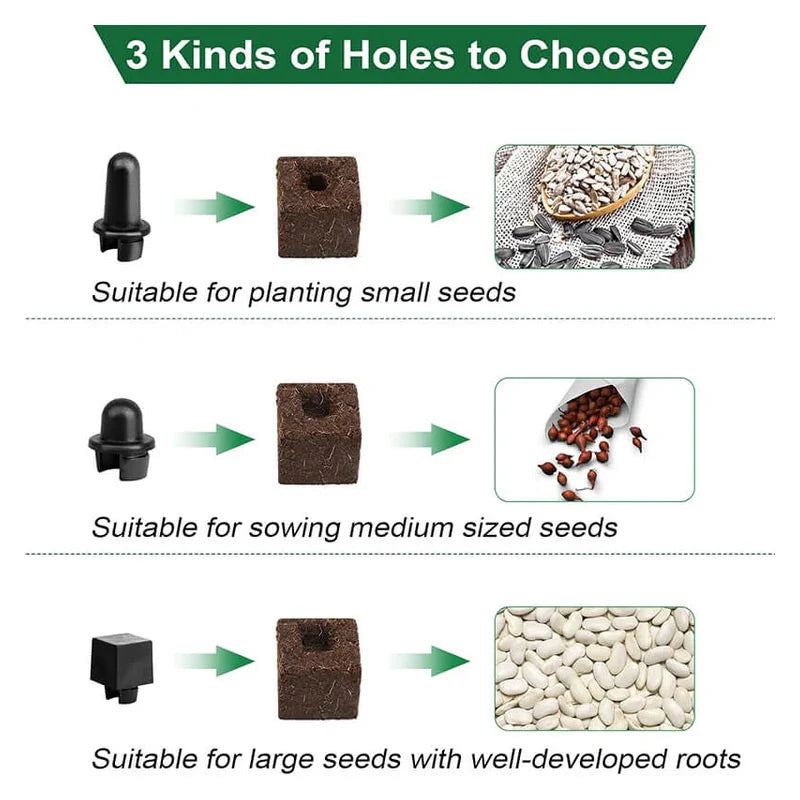 Soil Block Press Rust-Resistant Stainless Steel Interchangeable Inserts