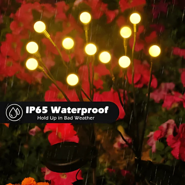 Solar Garden Lights Firefly Flicker Flexible Stems Warm White