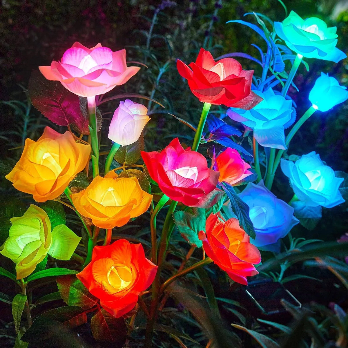 Solar Garden Lights Rose-Shaped Color-Changing IP65