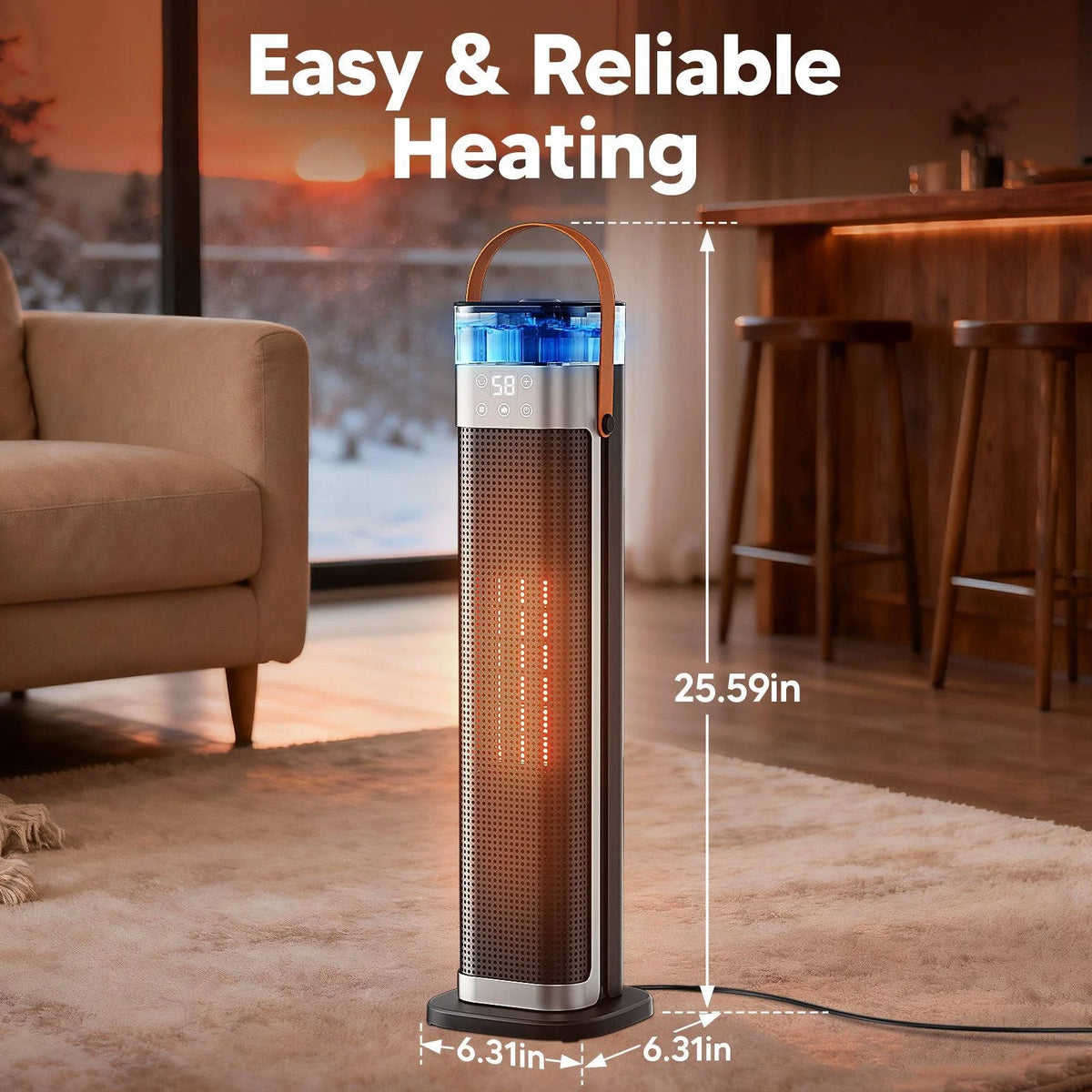 Space Heater 2000W Ceramic Built-In Ultrasonic Humidifier