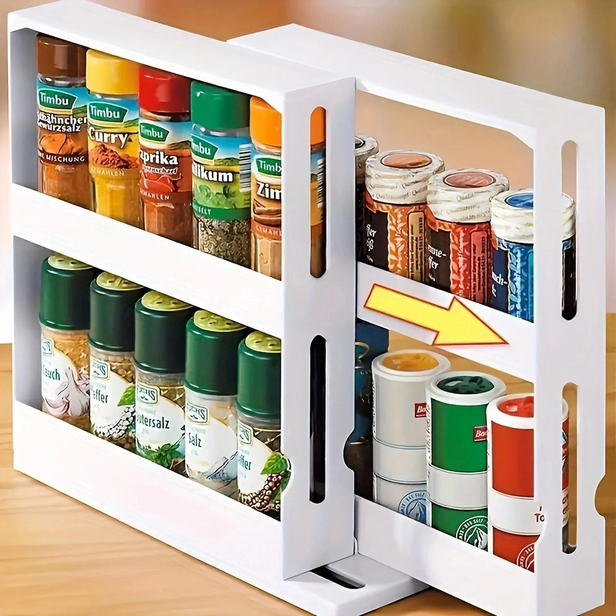 Spice Rack Two-Tier Swivel 20-Jar Non-Slip Base