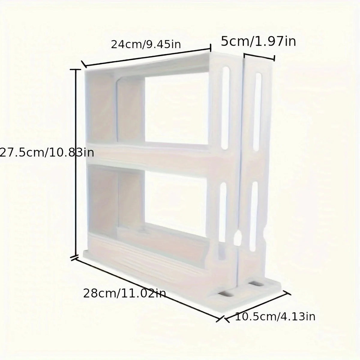 Spice Rack Two-Tier Swivel 20-Jar Non-Slip Base
