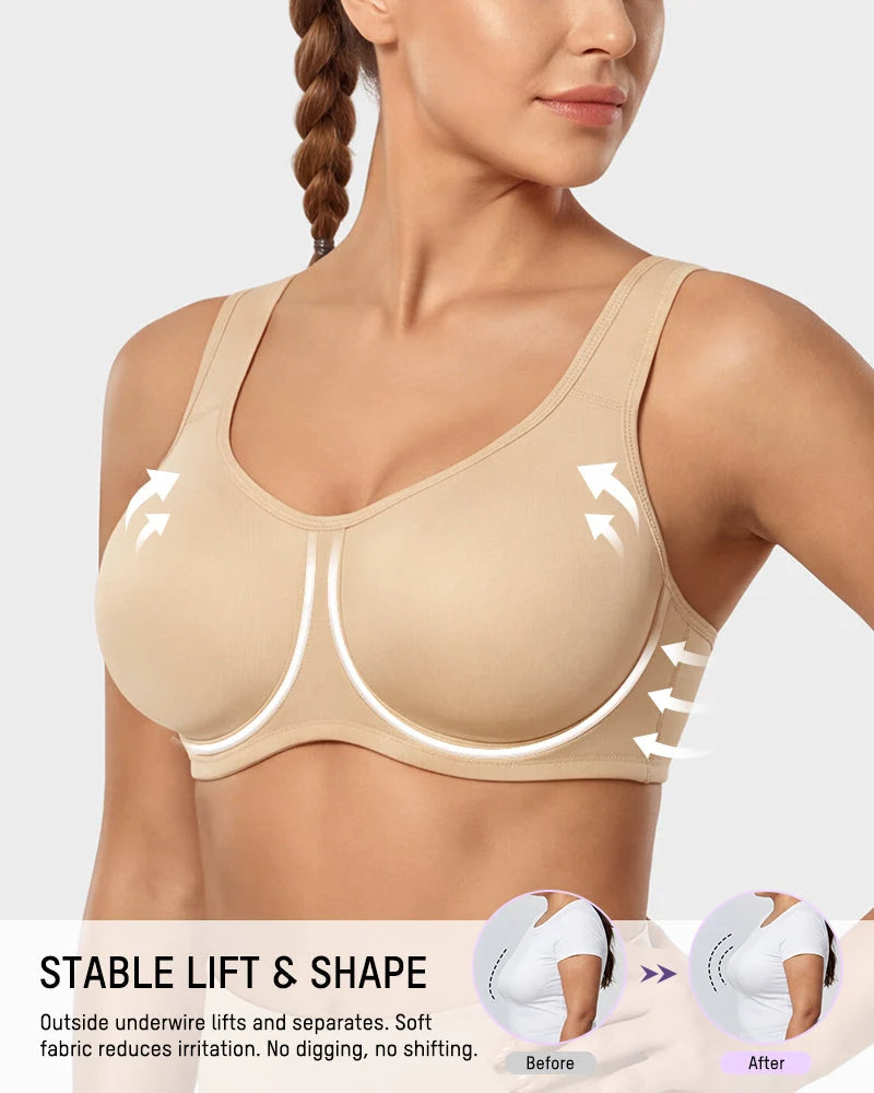 Sports Bra High-Impact Outside-Wire Support Breathable Mesh