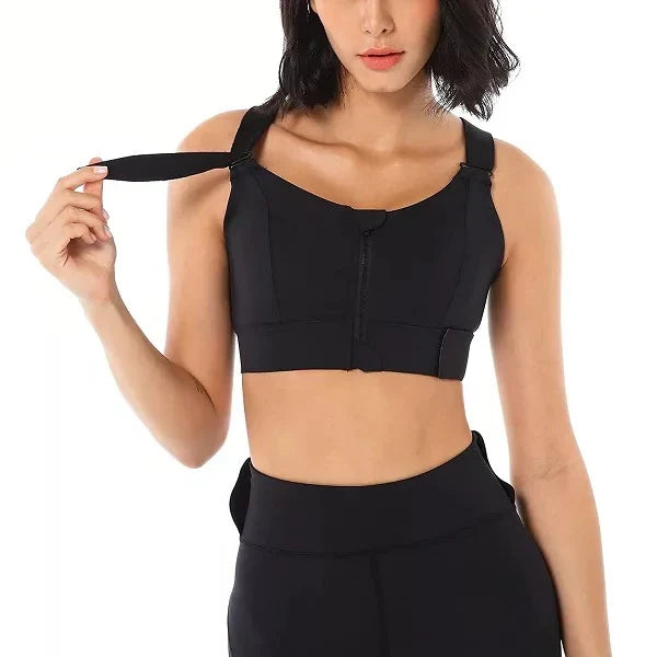 Sports Bra High-Impact Support Front-Zip & Adjustable Straps