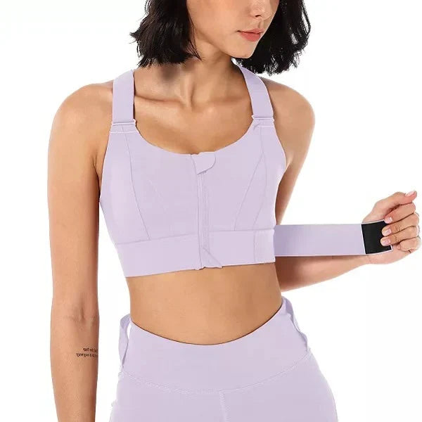 Sports Bra High-Impact Support Front-Zip & Adjustable Straps