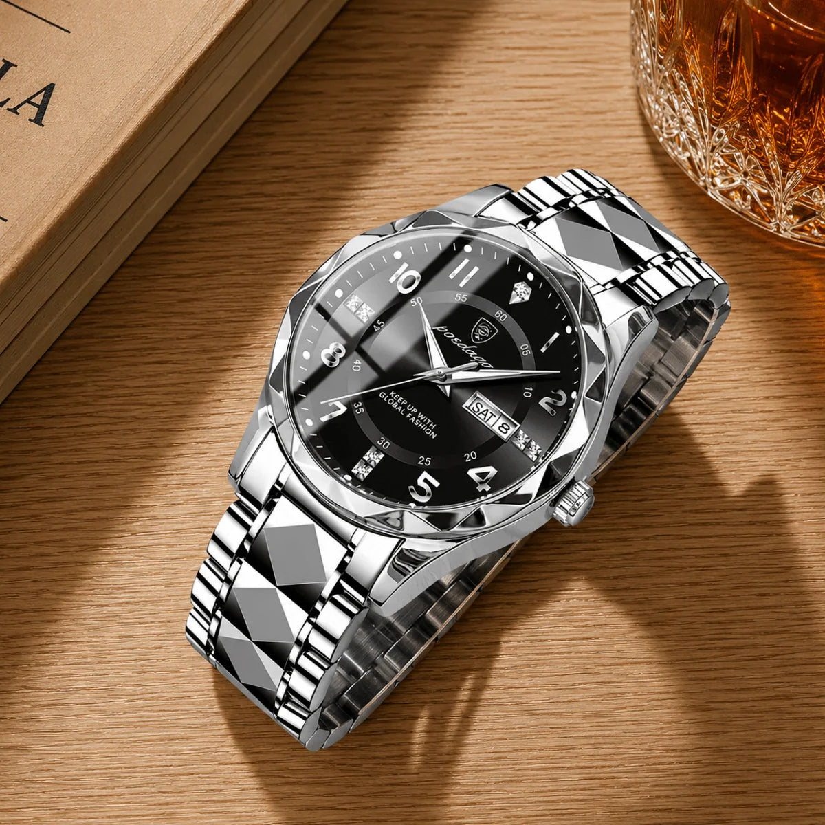 Sports Watch Titanium Case Quartz Movement 50m Water Resistant