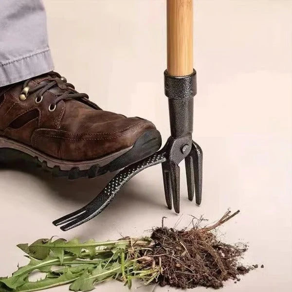 Stand-Up Weed Puller Four-Claw Foot Pedal Detachable Head