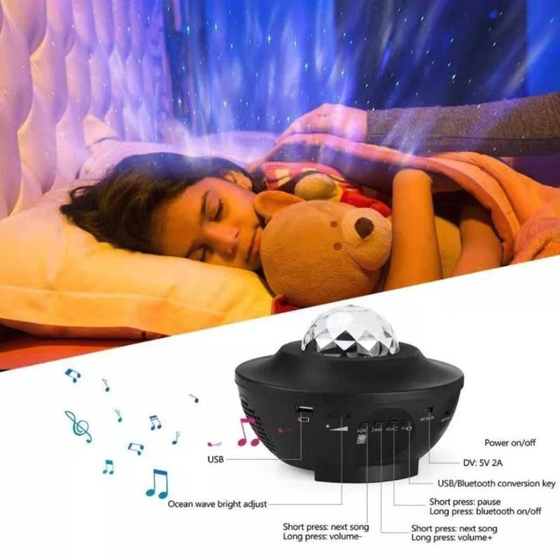 Star Projector Dual Lens Bluetooth Speaker Remote Control
