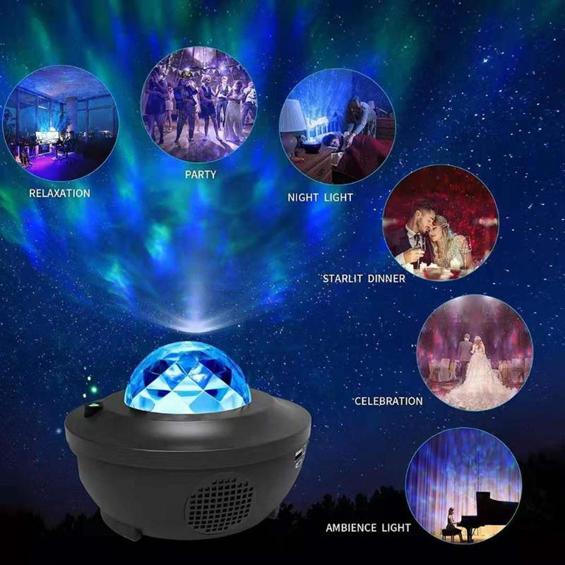Star Projector Dual Lens Bluetooth Speaker Remote Control
