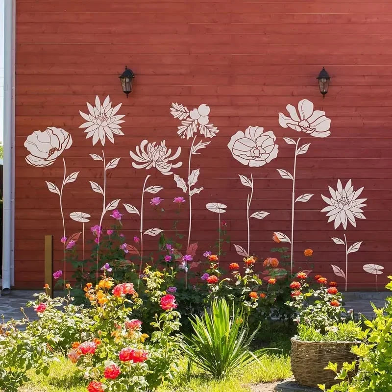 Stencil Set Floral Reusable Flexible Multi-Surface 10 Piece