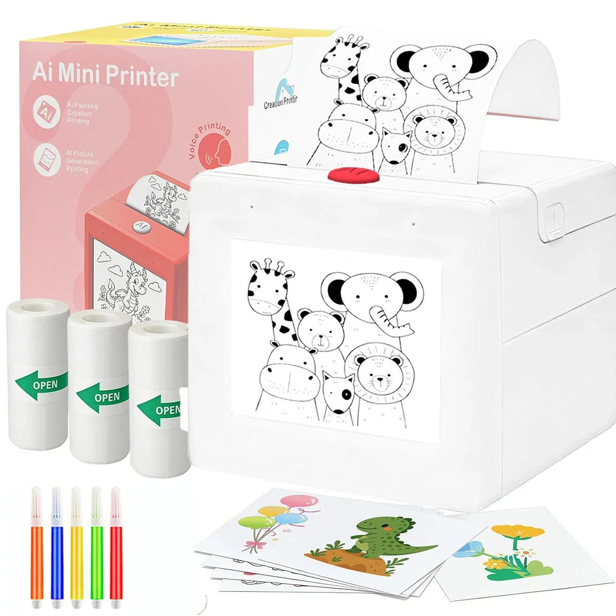 Sticker Printer AI Voice-Activated Inkless Thermal મિini
