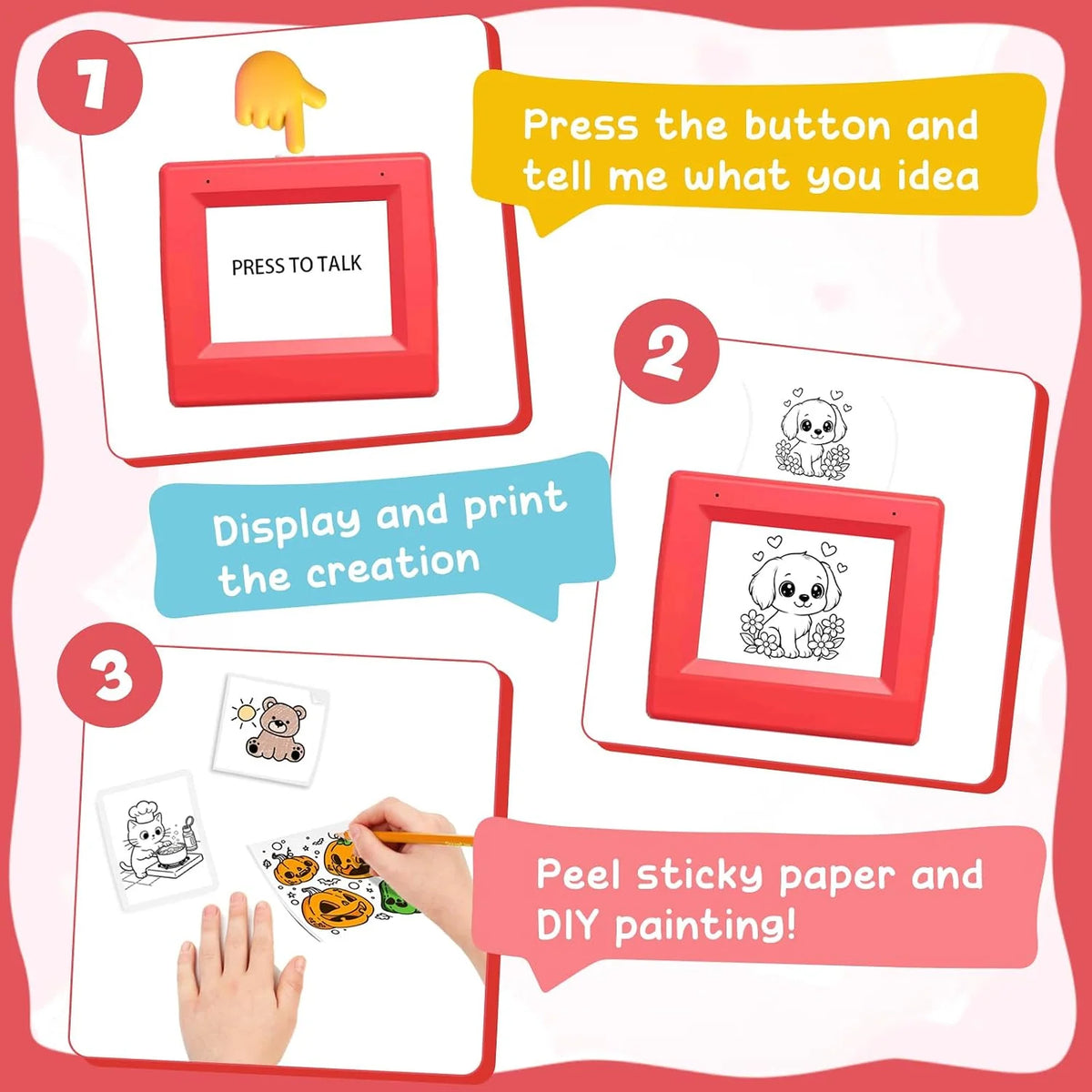 Sticker Printer AI Voice-Activated Inkless Thermal મિini