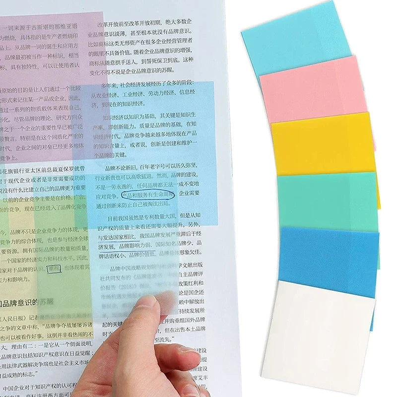 Sticky Notes Transparent Repositionable Residue-Free Set of 400