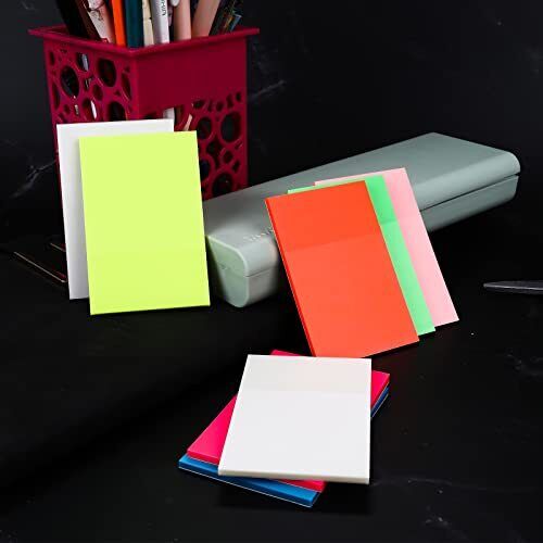 Sticky Notes Transparent Repositionable Residue-Free Set of 400