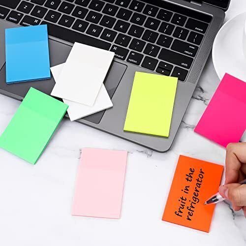 Sticky Notes Transparent Repositionable Residue-Free Set of 400