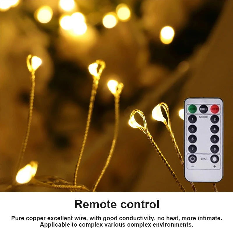 String Lights Copper Wire Warm LED Battery-Powered & Waterproof