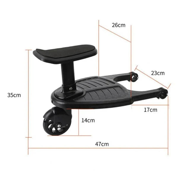 Stroller Board Tool-Free Quick Attach Non-Slip 360° Swivel Wheel