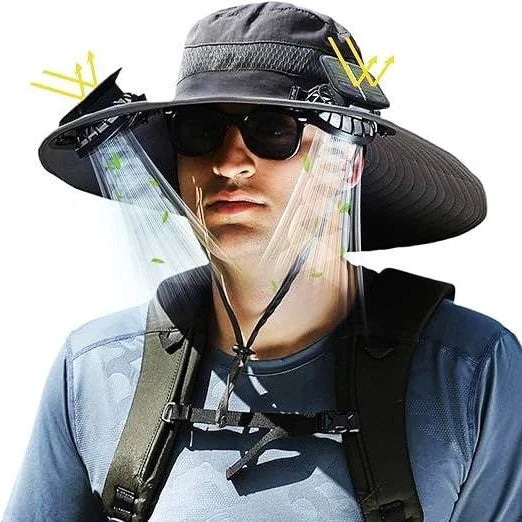 Sun Hat Dual Fans Solar & USB Rechargeable