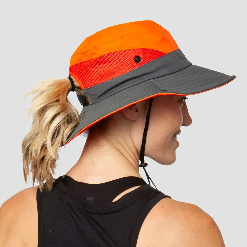Sun Hat Wide Brim UPF 50 Foldable Ponytail Opening