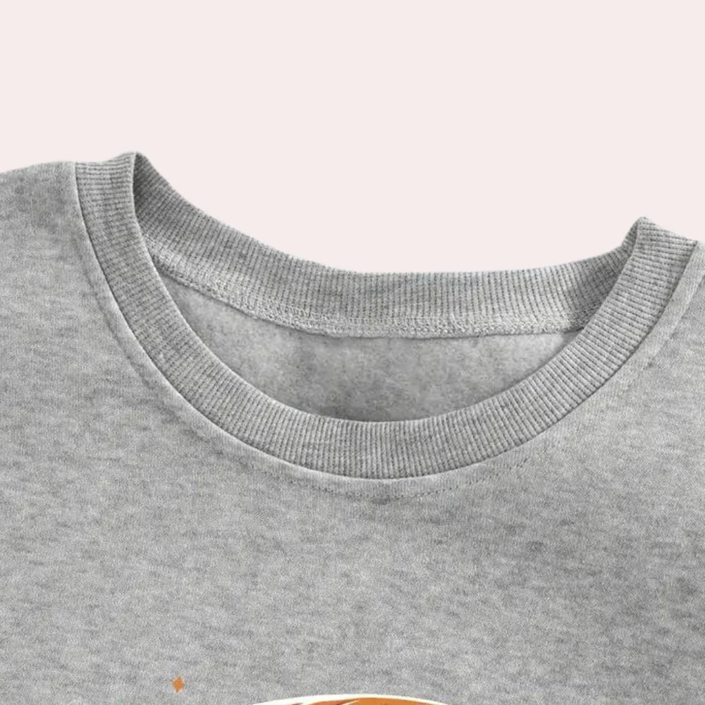 Sweatshirt Halloween Ghost & Pumpkin Print Comfort Fit